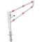 Swiveling gates | for casting in concrete, hot-dip galvanized and white coated with red reflecting stripes | total width: 1500 mm | for padlock